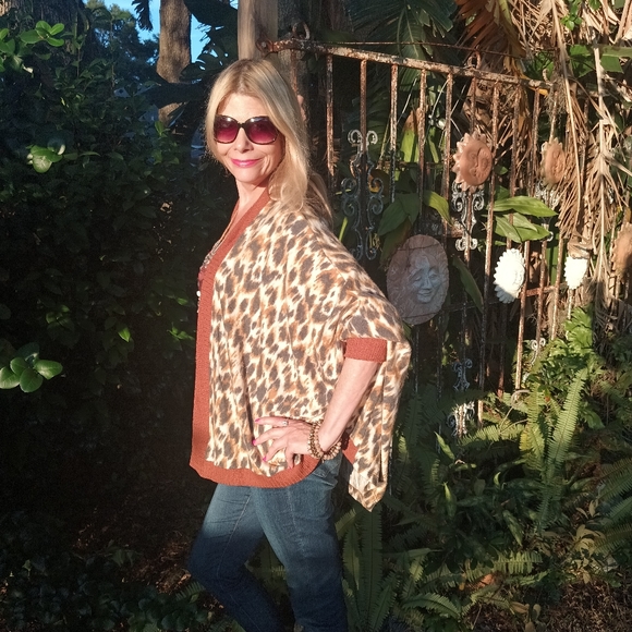 Ces Femme open front jacket leopard print New Medium - Picture 2 of 7